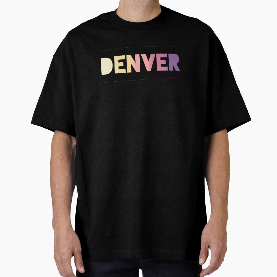 Denver Sunrise Block Colorado Love T-Shirt - Novelty Apparel for Adults - T-Shirt, Sweatshirt, Hoodie
