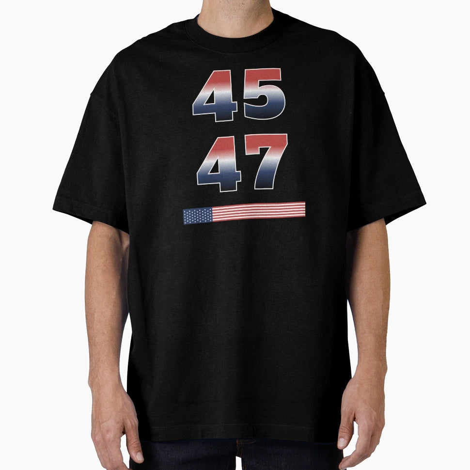 45 47 Trump Patriotic Usa Flag T-Shirt - Unique Graphic for Adults - T-Shirt, Sweatshirt, Hoodie