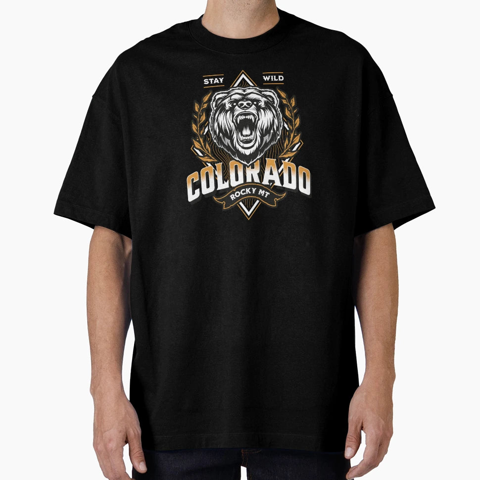 Copy Bear Stay Wild Travel Boulder T-Shirt - Custom Art Print Unisex - T-Shirt, Sweatshirt, Hoodie