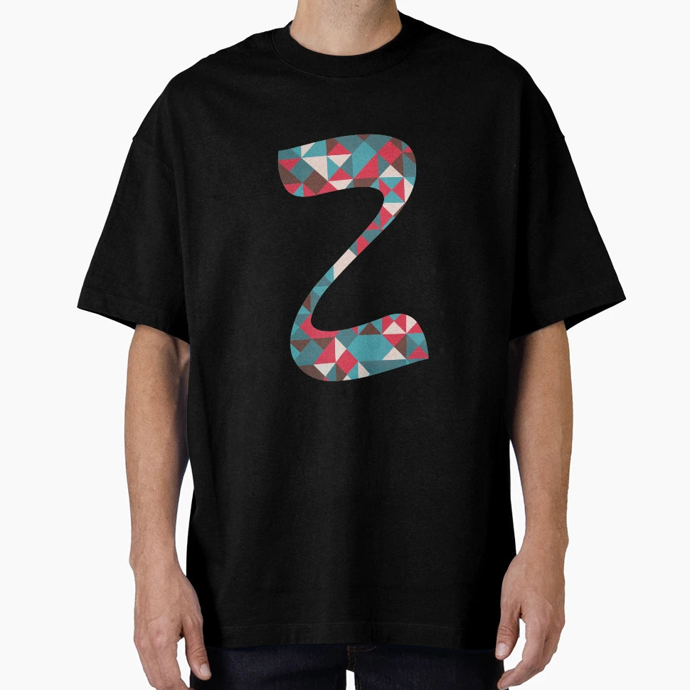 Alphabet Z Polygonal Geometric Letter T-Shirt - Minimalist Print Men Women - T-Shirt, Sweatshirt, Hoodie