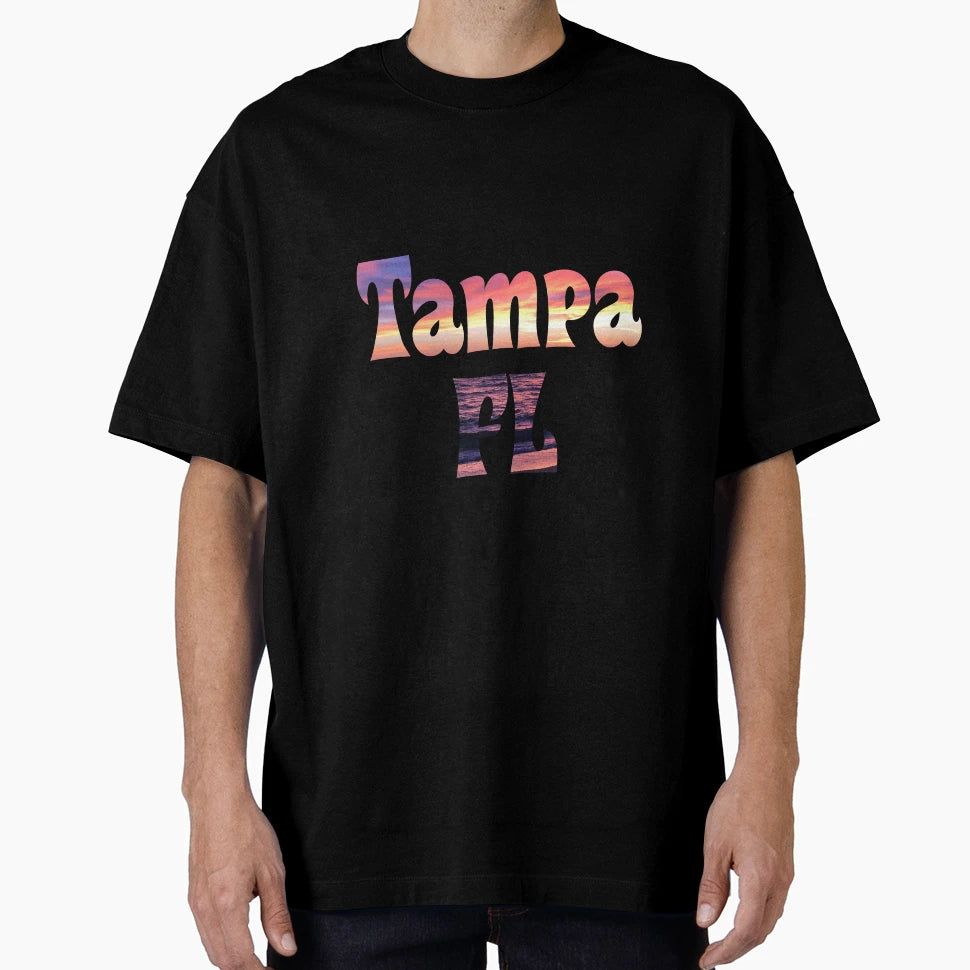 Tampa Florida Fl Ocean Text T-Shirt - Minimalist Print Unisex - T-Shirt, Sweatshirt, Hoodie