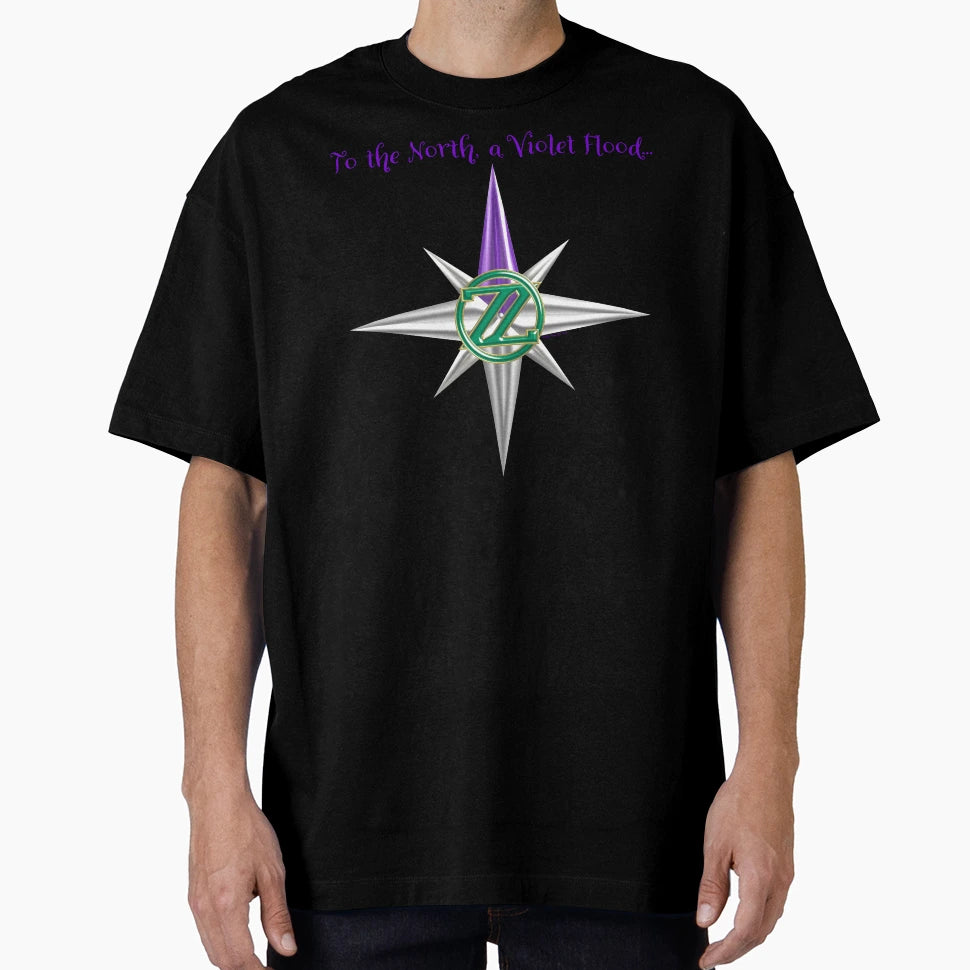 Compass Rose Violet Flood T-Shirt - Graphic Print Unisex - T-Shirt, Sweatshirt, Hoodie