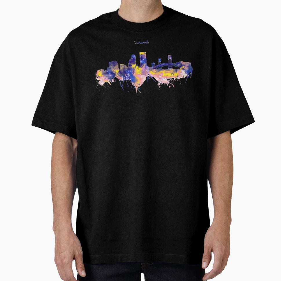 Colorful Jacksonville Skyline T-Shirt - Graphic Print Men Women - T-Shirt, Sweatshirt, Hoodie