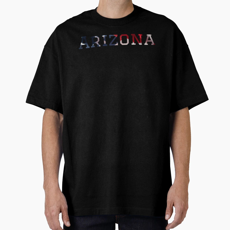 Arizona Usa Flag Typography Patriotic T-Shirt - Aesthetic Graphic Unisex - T-Shirt, Sweatshirt, Hoodie