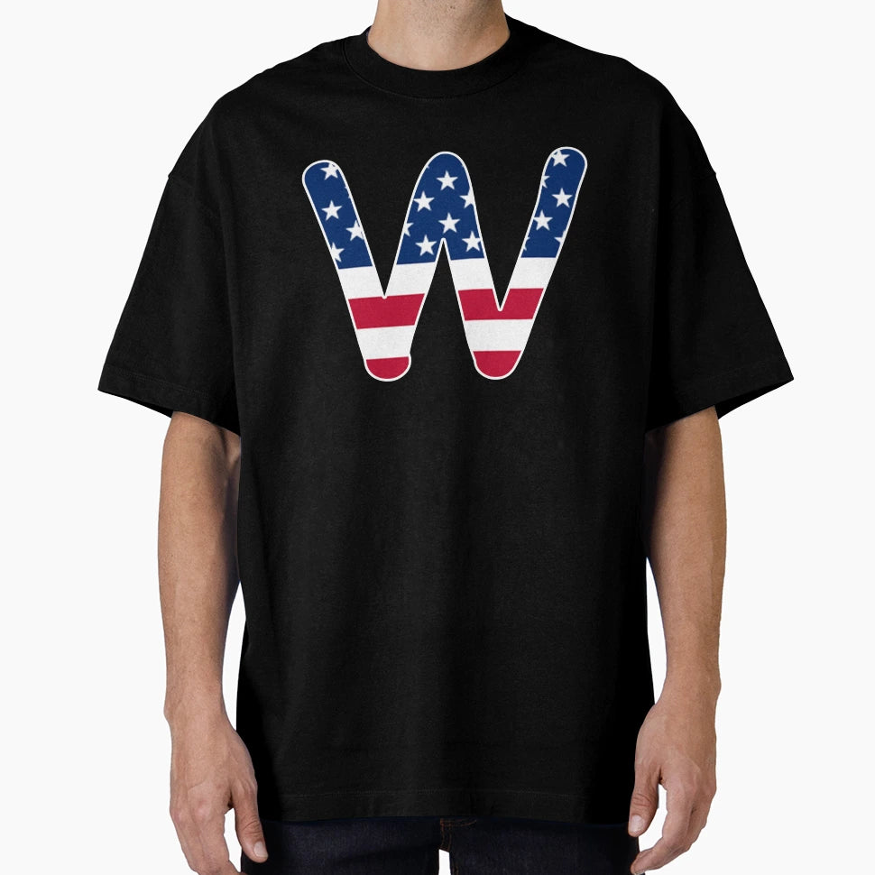 Letter W Capital Alphabet American T-Shirt - Streetwear Style for Adults - T-Shirt, Sweatshirt, Hoodie
