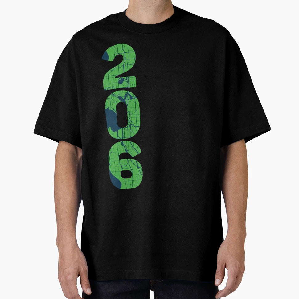 Seattle Wa City Map And 206 Area Code T-Shirt - Fun Novelty Design Unisex - T-Shirt, Sweatshirt, Hoodie