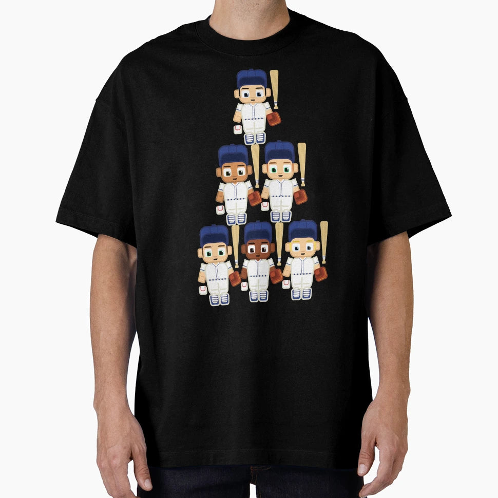 Baseball Pinstripes White And Blue Super T-Shirt - Custom Art Print Unisex - T-Shirt, Sweatshirt, Hoodie