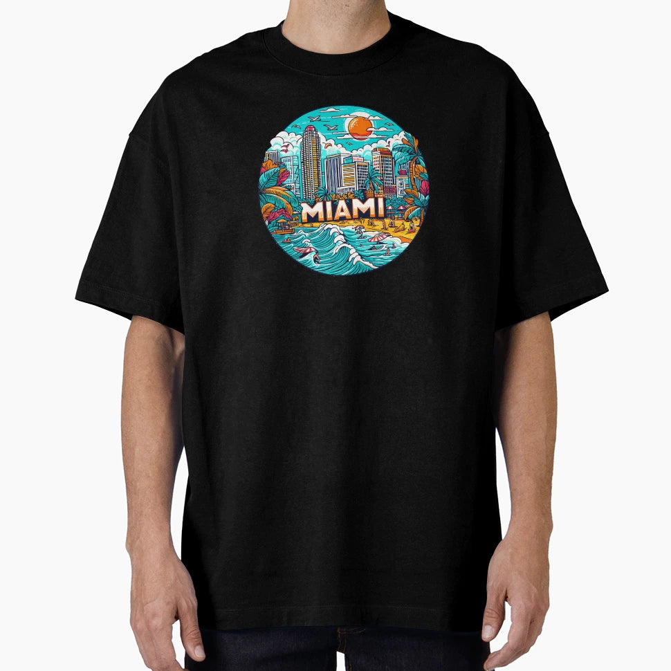 Miami Beach Logo T-Shirt - Custom Art Print Men Women - T-Shirt, Sweatshirt, Hoodie