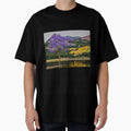 Pixelsquid Purple Flower Tree Mountains T-Shirt - Graphic Print Unisex - T-Shirt, Sweatshirt, Hoodie