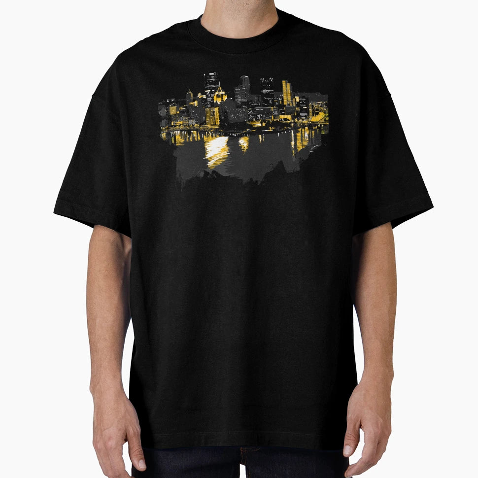 Pittsburgh Downtown Triangle Skyline T-Shirt - Novelty Apparel for Adults - T-Shirt, Sweatshirt, Hoodie