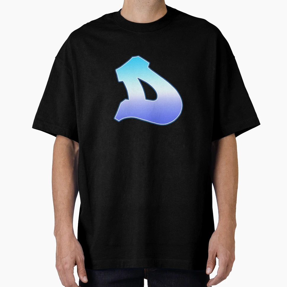 Letter D Purple Blue T-Shirt - Minimalist Print for Adults - T-Shirt, Sweatshirt, Hoodie