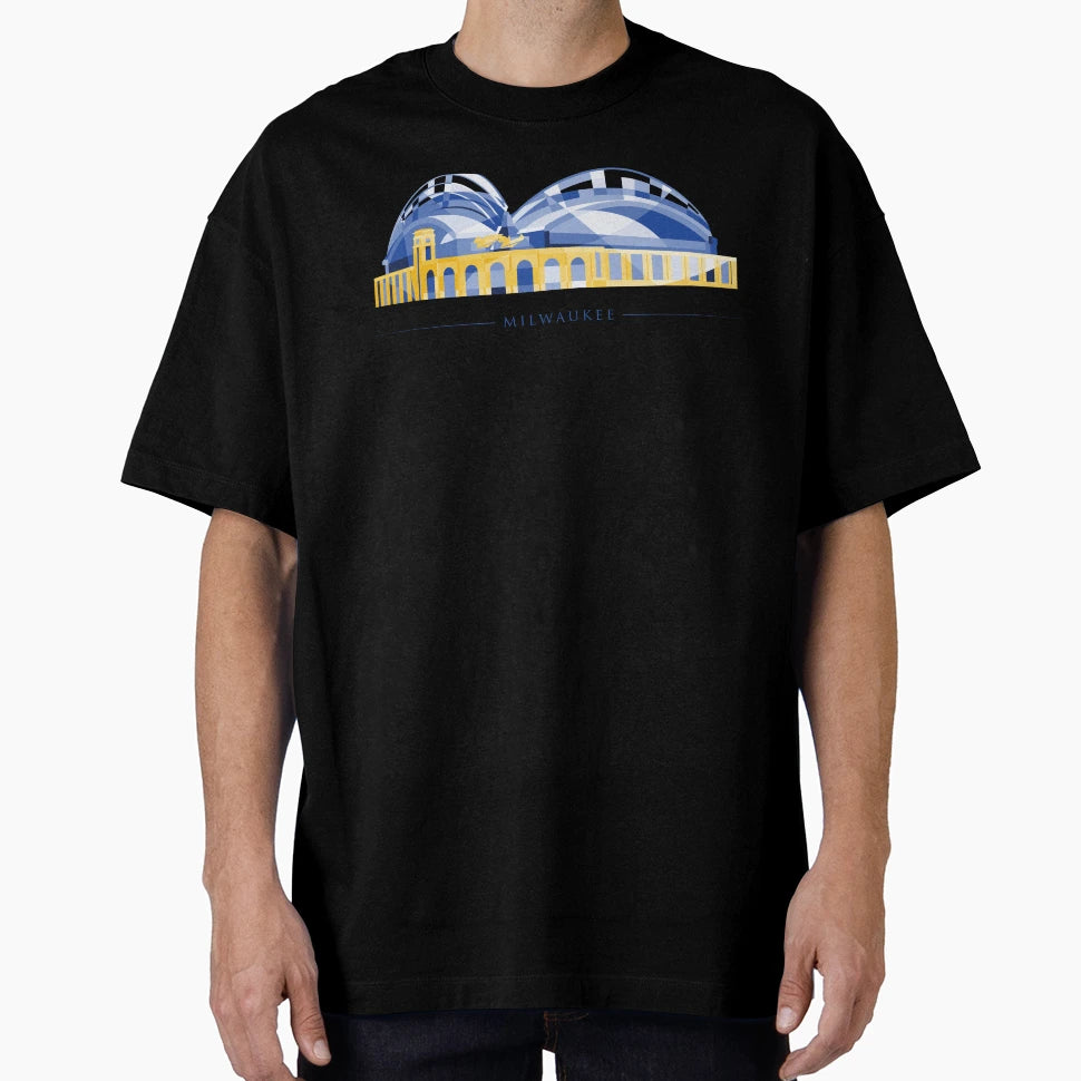 Milwaukee Baseball Stadium Polygonal T-Shirt - Minimalist Print Men Women - T-Shirt, Sweatshirt, Hoodie