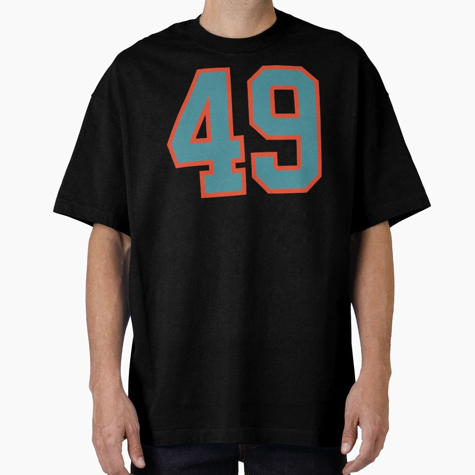 49 Number Aqua Orange Lucky T-Shirt - Casual Everyday Wear Men Women - T-Shirt, Sweatshirt, Hoodie