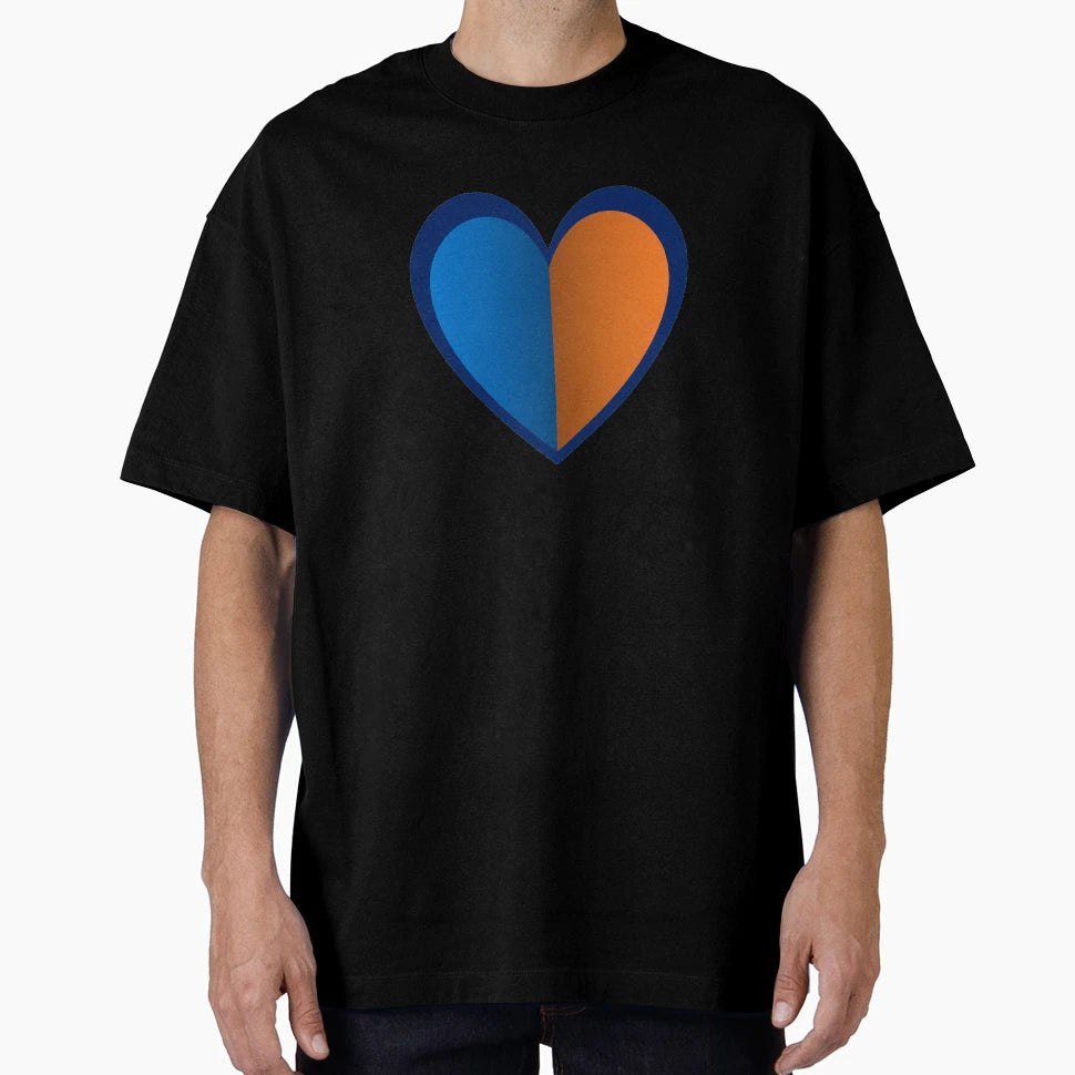 Blue Orange Heart T-Shirt - Minimalist Print for Adults - T-Shirt, Sweatshirt, Hoodie