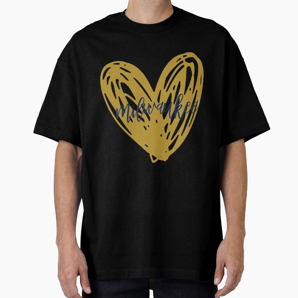 Milwaukee Heart T-Shirt - Novelty Apparel Unisex - T-Shirt, Sweatshirt, Hoodie