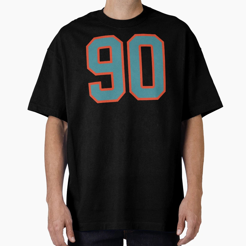 90 Number Aqua Orange Lucky Sports T-Shirt - Fun Novelty Design Men Women - T-Shirt, Sweatshirt, Hoodie