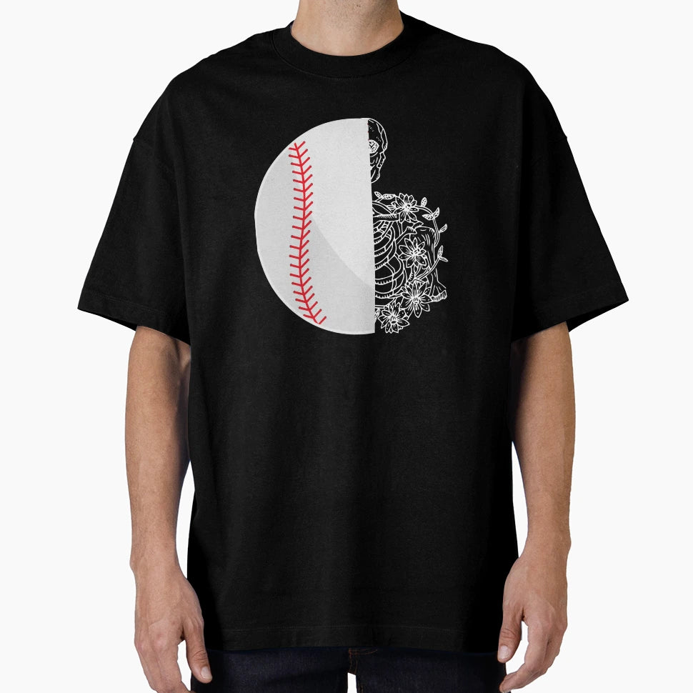 Baseball Skeleton Happy Halloween Half T-Shirt - Fun Novelty Design Unisex - T-Shirt, Sweatshirt, Hoodie