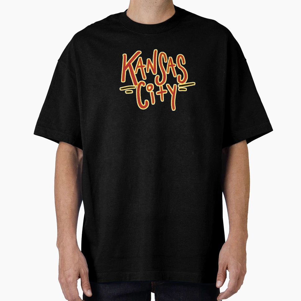 Kansas City Football Text T-Shirt - Unique Graphic for Adults - T-Shirt, Sweatshirt, Hoodie