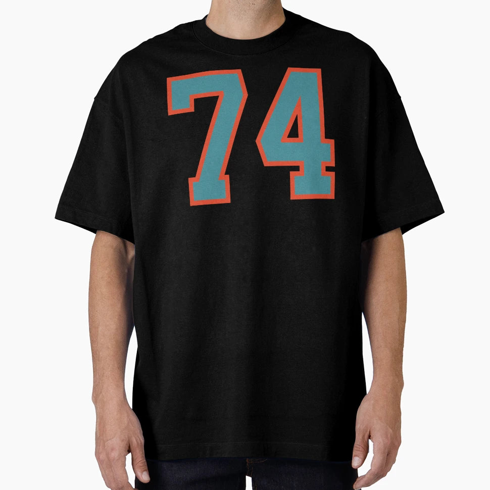 74 Number Aqua Orange Lucky Sports T-Shirt - Trendy Graphic for Adults - T-Shirt, Sweatshirt, Hoodie