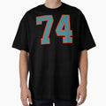 74 Number Aqua Orange Lucky Sports T-Shirt - Trendy Graphic for Adults - T-Shirt, Sweatshirt, Hoodie
