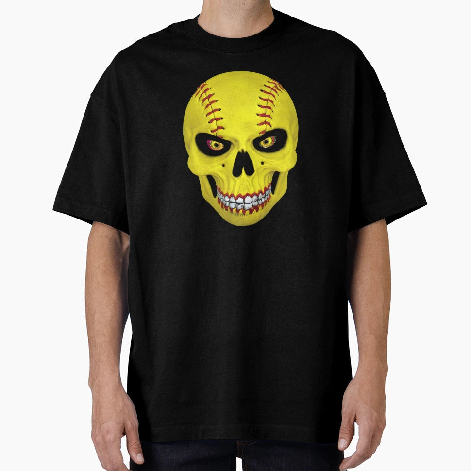 Softball Skeleton Softball Skull Halloween T-Shirt - Graphic Print Unisex - T-Shirt, Sweatshirt, Hoodie
