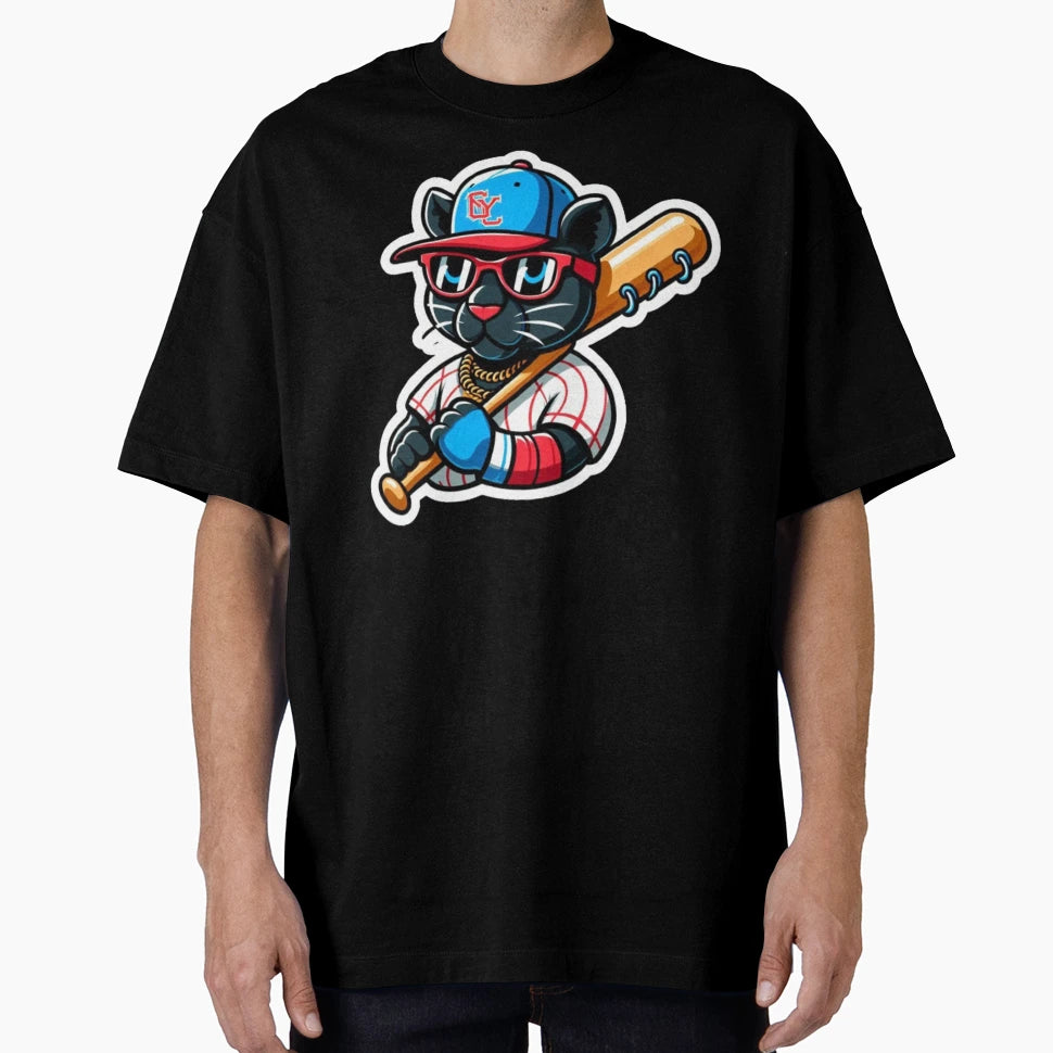 Animated Panther Baseball Bat T-Shirt - Aesthetic Graphic Unisex - T-Shirt, Sweatshirt, Hoodie