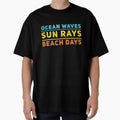 Ocean Waves Sun Rays Beach Days T-Shirt - Minimalist Print Men Women - T-Shirt, Sweatshirt, Hoodie