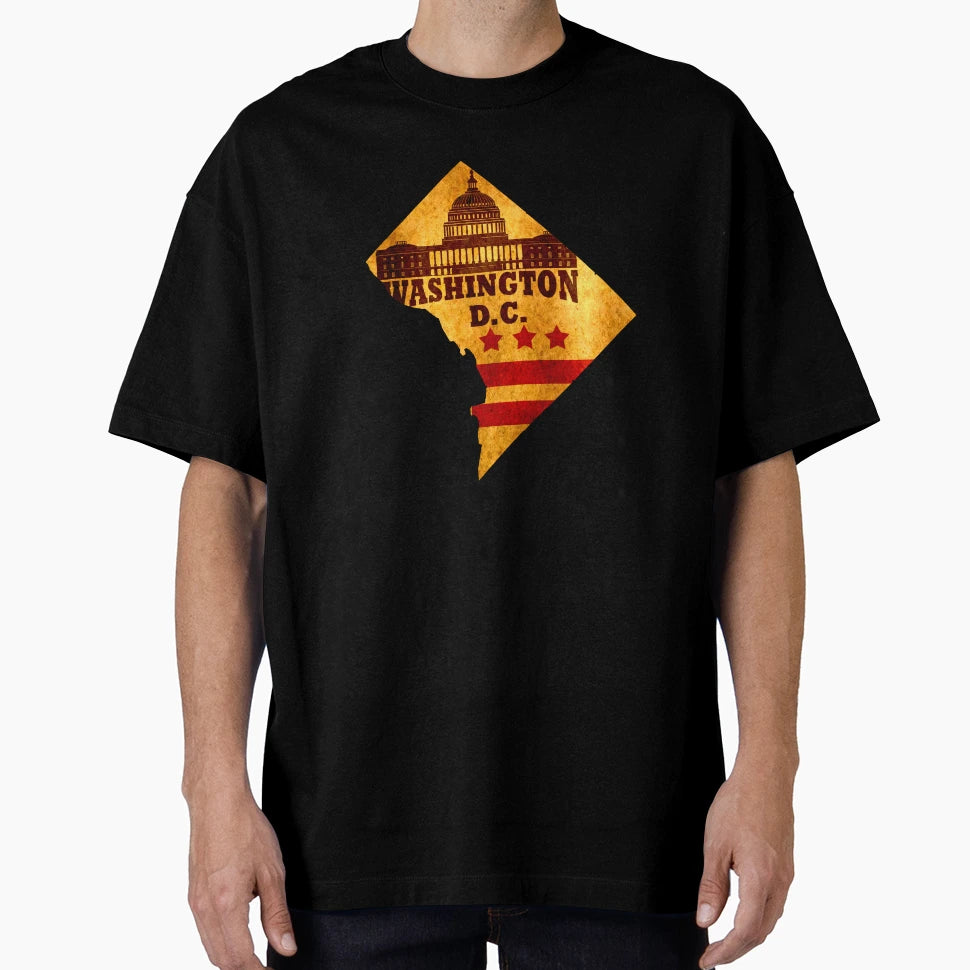 Washington Dc Map Flag White House T-Shirt - Streetwear Style for Adults - T-Shirt, Sweatshirt, Hoodie