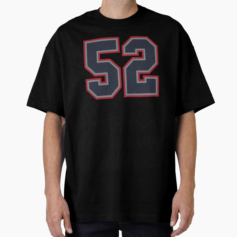 52 Navy Grey Red Sports Number Fifty T-Shirt - Aesthetic Graphic Men Women - T-Shirt, Sweatshirt, Hoodie