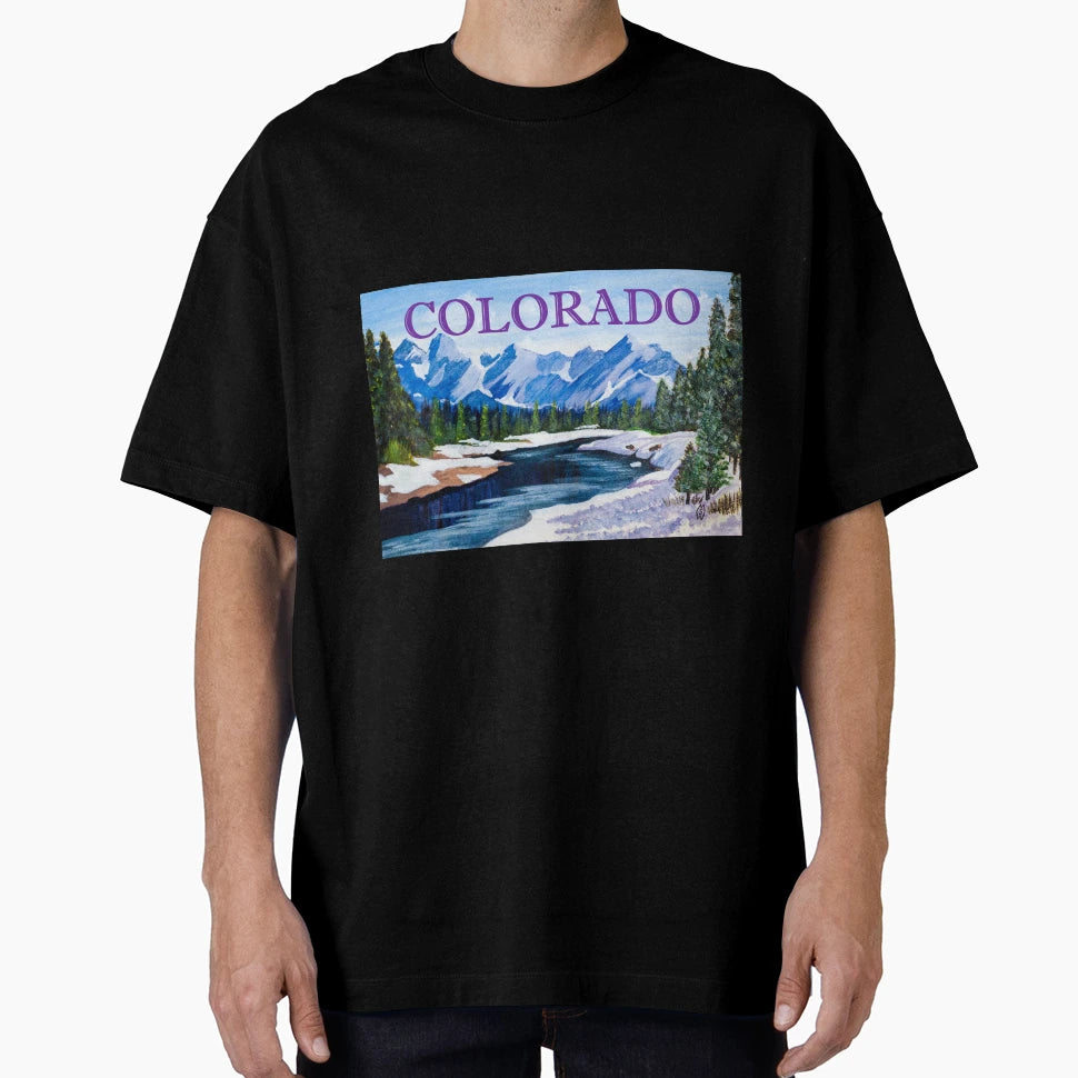 Colorado Mountains T-Shirt - Custom Art Print Men Women - T-Shirt, Sweatshirt, Hoodie