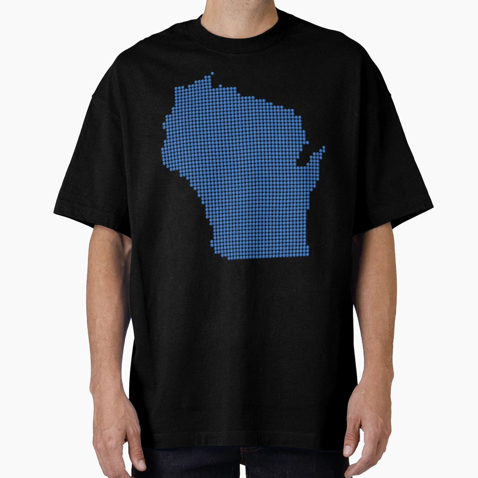 Blue Rhinestone Wisconsin T-Shirt - Custom Art Print for Adults - T-Shirt, Sweatshirt, Hoodie