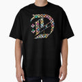Multi Metallic Colored Floral Letter D T-Shirt - Fun Novelty Design Unisex - T-Shirt, Sweatshirt, Hoodie