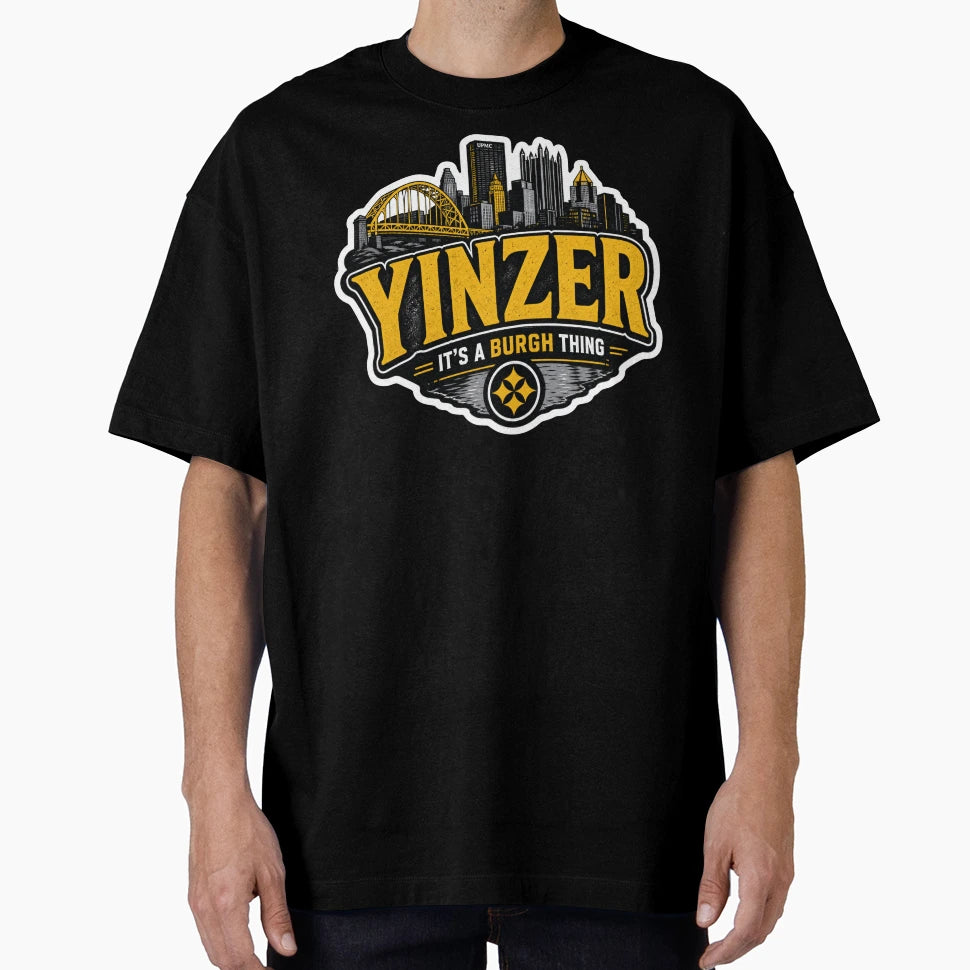 Pittsburgh Skyline Bridge Black Gold T-Shirt - Casual Everyday Wear Unisex - T-Shirt, Sweatshirt, Hoodie
