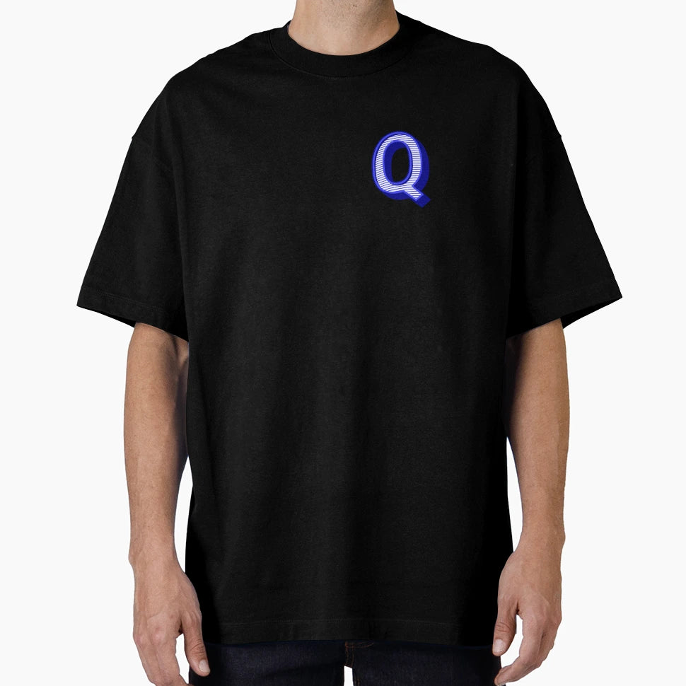 3D Alphabet Letter Q Bold Typography T-Shirt - Unique Graphic Men Women - T-Shirt, Sweatshirt, Hoodie