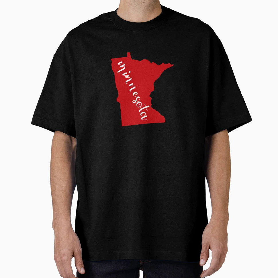 Red Minnesota State Mn T-Shirt - Novelty Apparel for Adults - T-Shirt, Sweatshirt, Hoodie