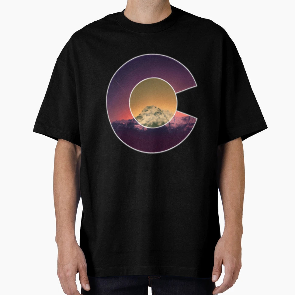 Colorado Flag Mountain Sky And Stars T-Shirt - Fun Novelty Design Unisex - T-Shirt, Sweatshirt, Hoodie