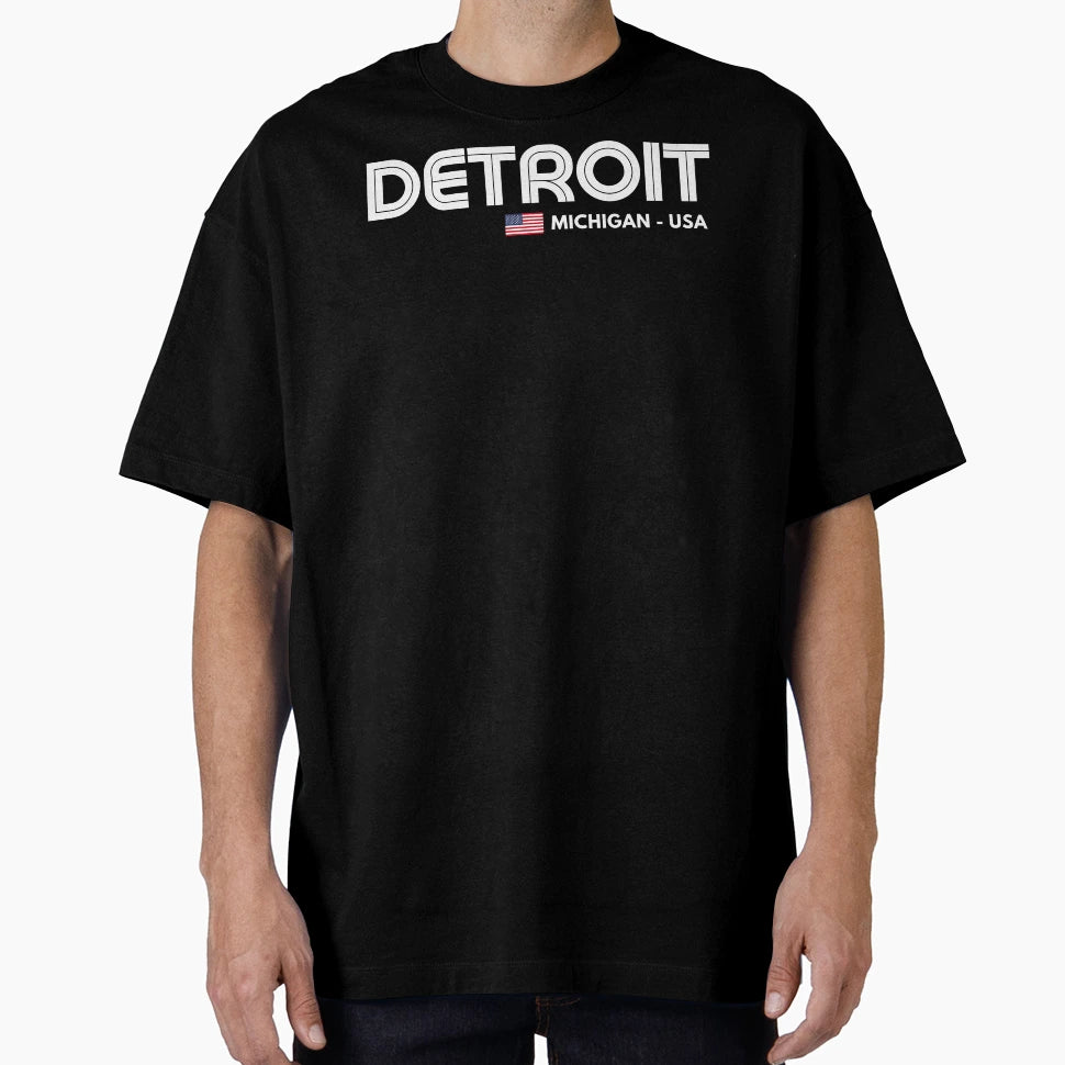 Detroit Michigan Usa T-Shirt - Custom Art Print Unisex - T-Shirt, Sweatshirt, Hoodie