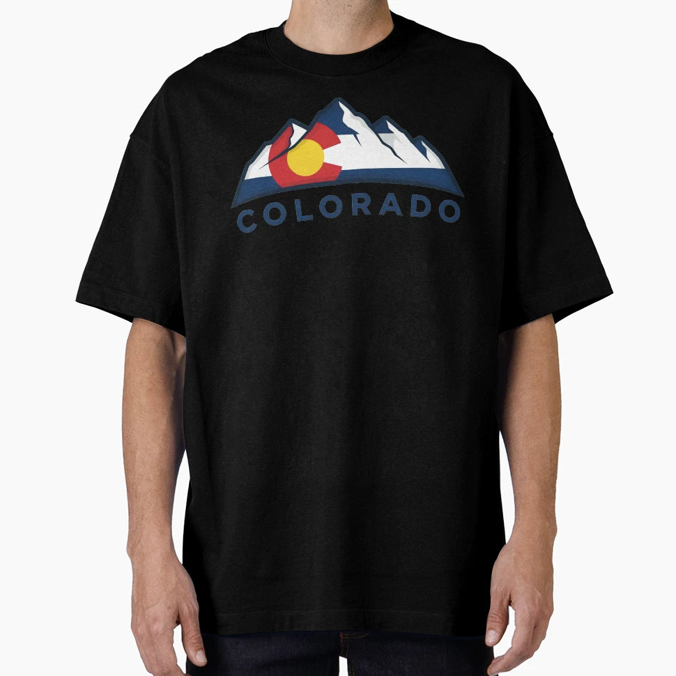 Colorado Mountains Flag Logo T-Shirt - Custom Art Print Men Women - T-Shirt, Sweatshirt, Hoodie