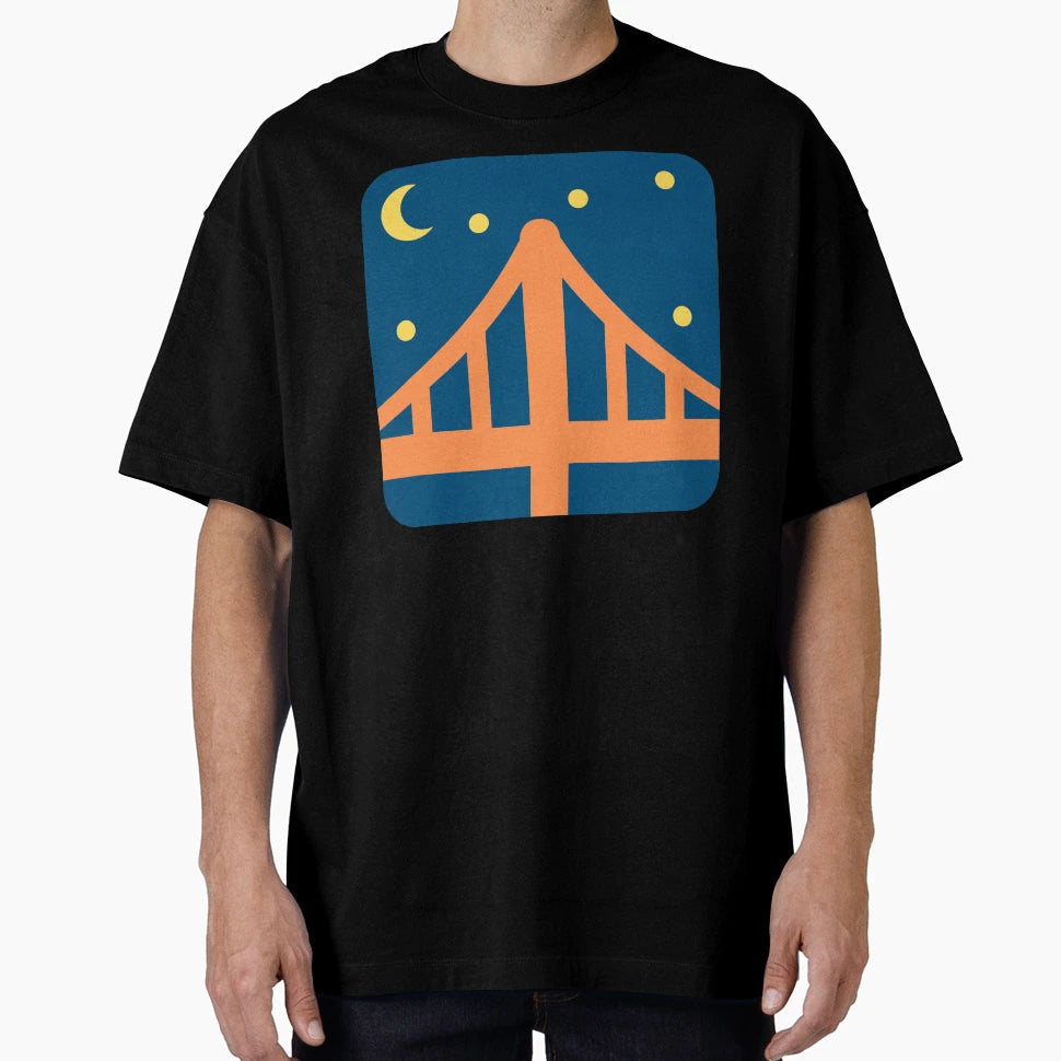 Night Sky Bridge T-Shirt - Aesthetic Graphic Unisex - T-Shirt, Sweatshirt, Hoodie
