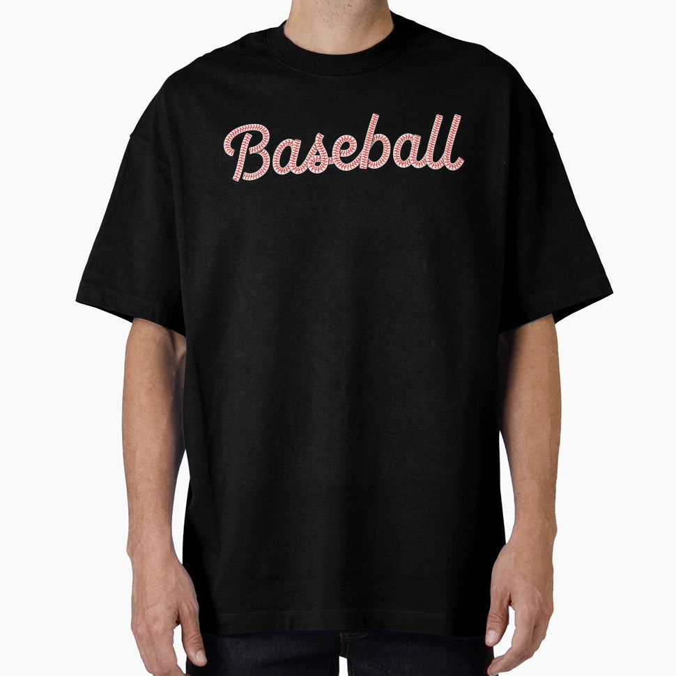 Baseball Stitch Font T-Shirt - Trendy Graphic for Adults - T-Shirt, Sweatshirt, Hoodie