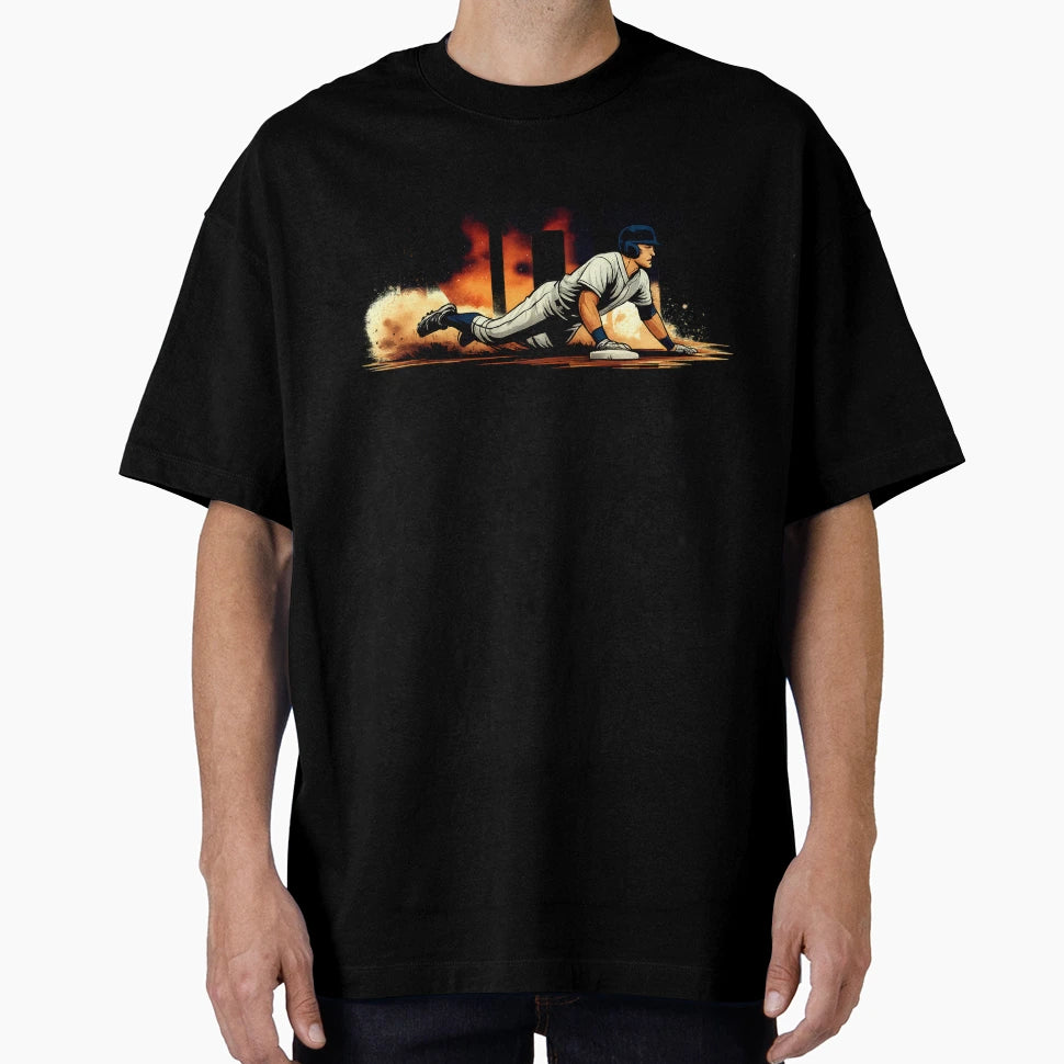 Epic Baseball Slide Sports Illustration T-Shirt - Fun Novelty Design Unisex - T-Shirt, Sweatshirt, Hoodie