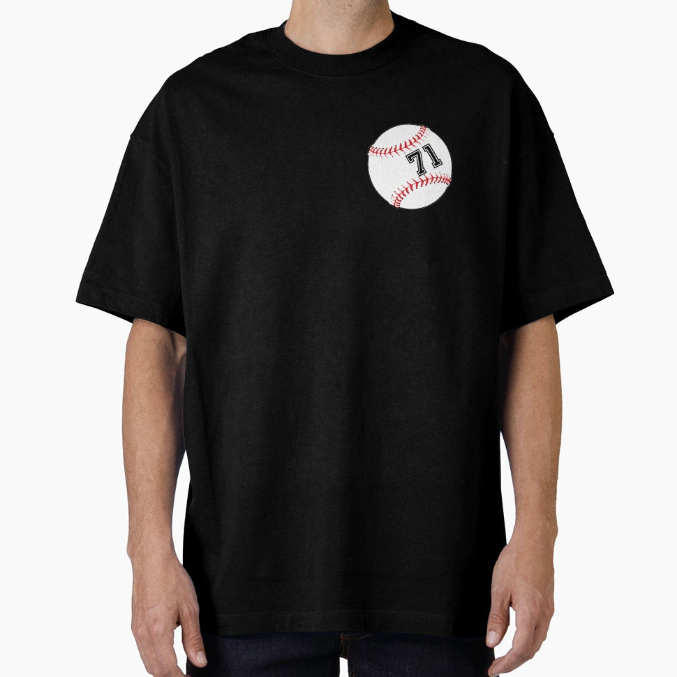 Baseball Player Jersey No 71 Back T-Shirt - Aesthetic Graphic for Adults - T-Shirt, Sweatshirt, Hoodie
