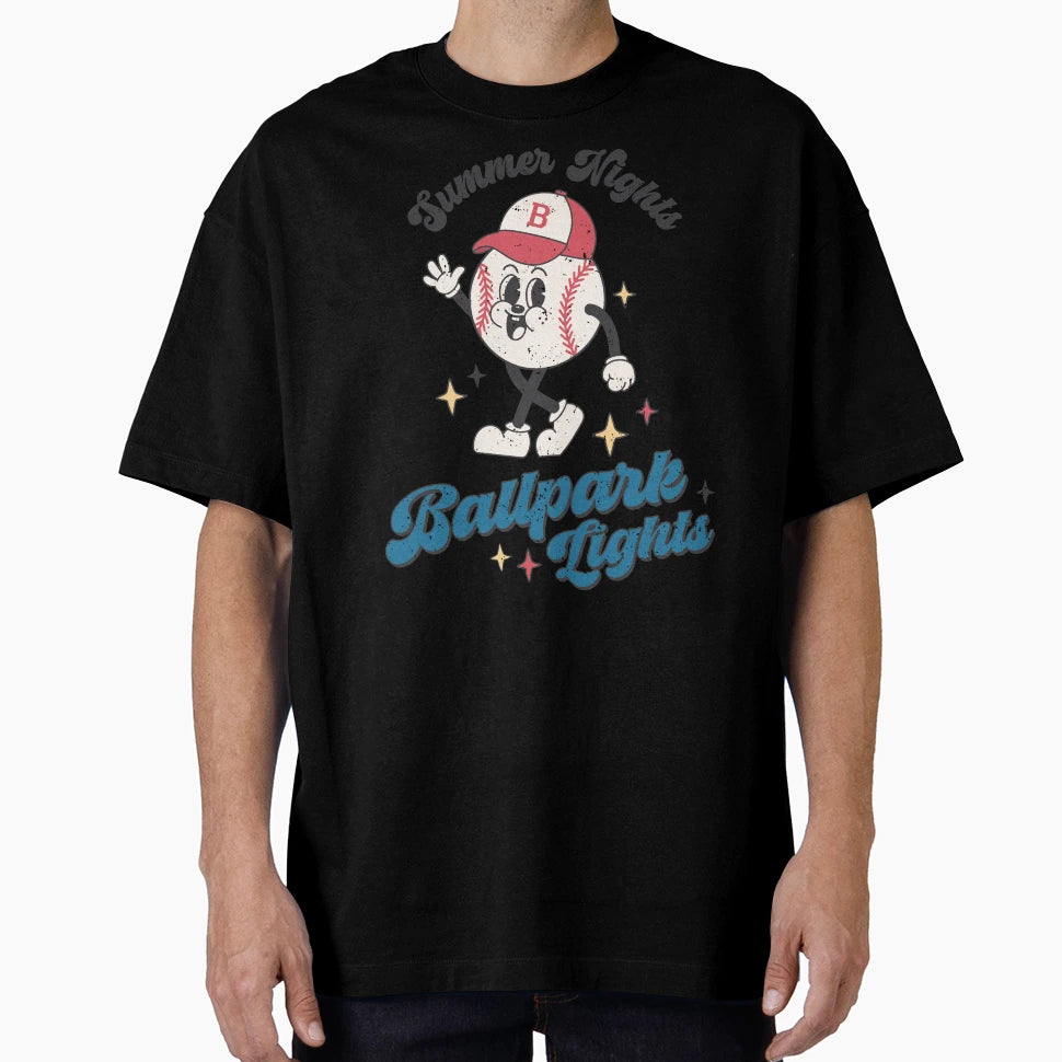 Summer Nights Ballpark Lights Mothers T-Shirt - Trendy Graphic Men Women - T-Shirt, Sweatshirt, Hoodie