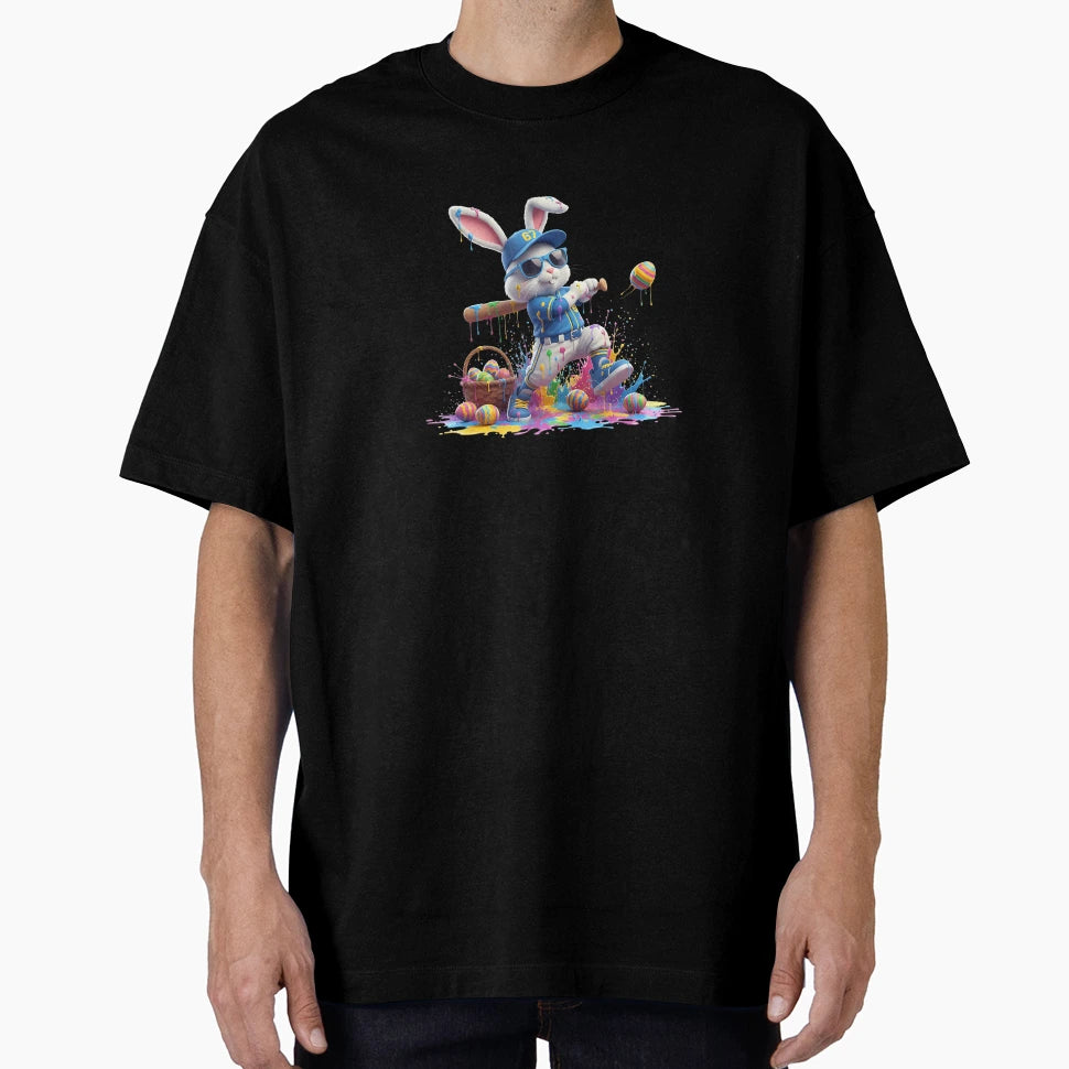 Rabbit Bunny Baseball Easter T-Shirt - Streetwear Style for Adults - T-Shirt, Sweatshirt, Hoodie
