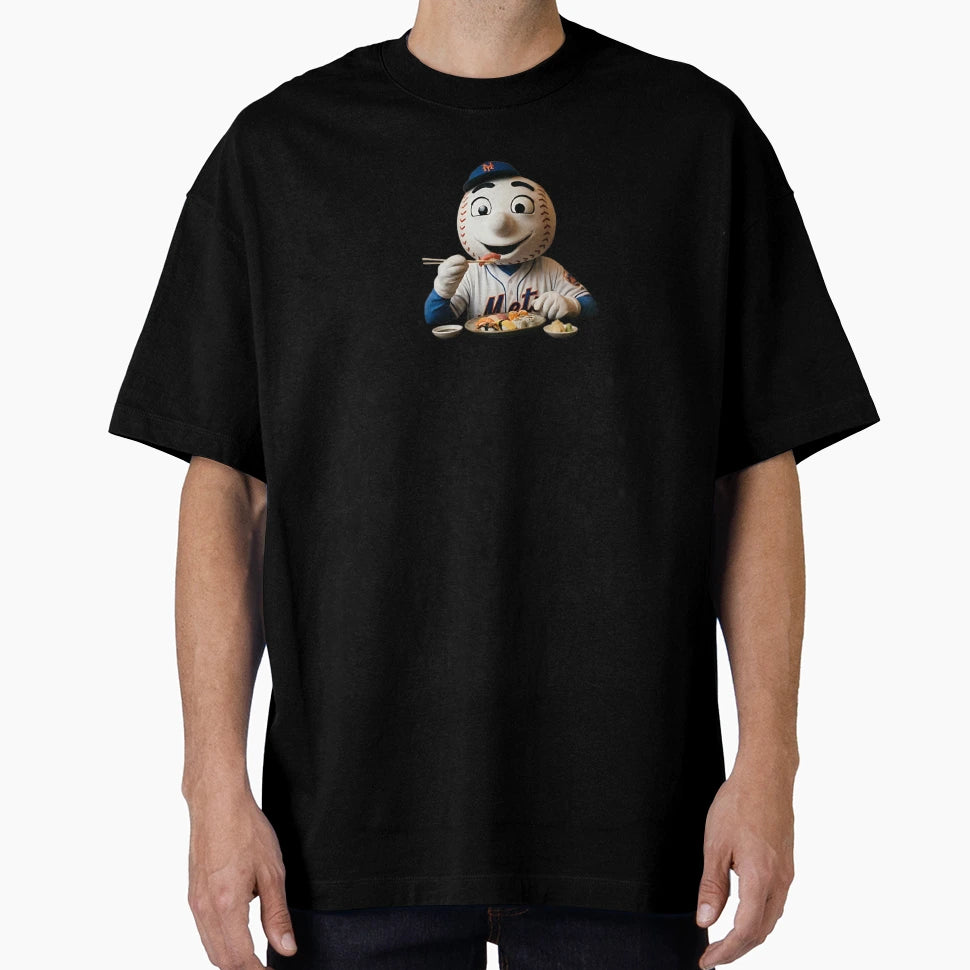 Baseball Mascot Eating Sushi T-Shirt - Fun Novelty Design Men Women - T-Shirt, Sweatshirt, Hoodie