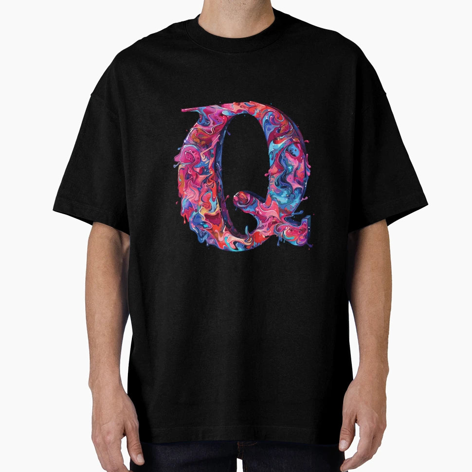 Quirky Letter Q T-Shirt - Minimalist Print for Adults - T-Shirt, Sweatshirt, Hoodie