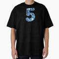 5 Five Blue Marble Alphabet Letter T-Shirt - Streetwear Style Men Women - T-Shirt, Sweatshirt, Hoodie