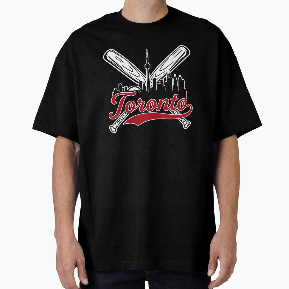 Toronto Baseball Fan City Skyline T-Shirt - Aesthetic Graphic Men Women - T-Shirt, Sweatshirt, Hoodie