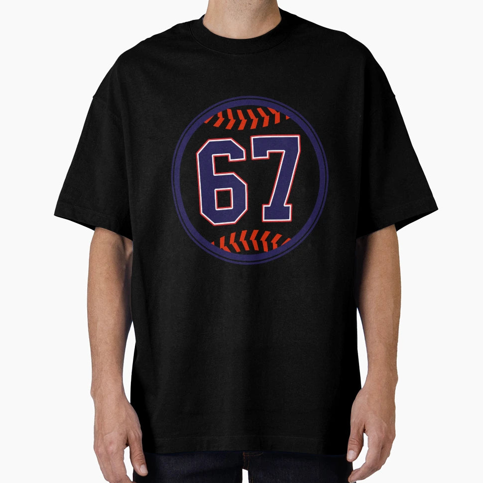 Baseball Jersey Number 67 Sixty Seven T-Shirt - Minimalist Print Men Women - T-Shirt, Sweatshirt, Hoodie