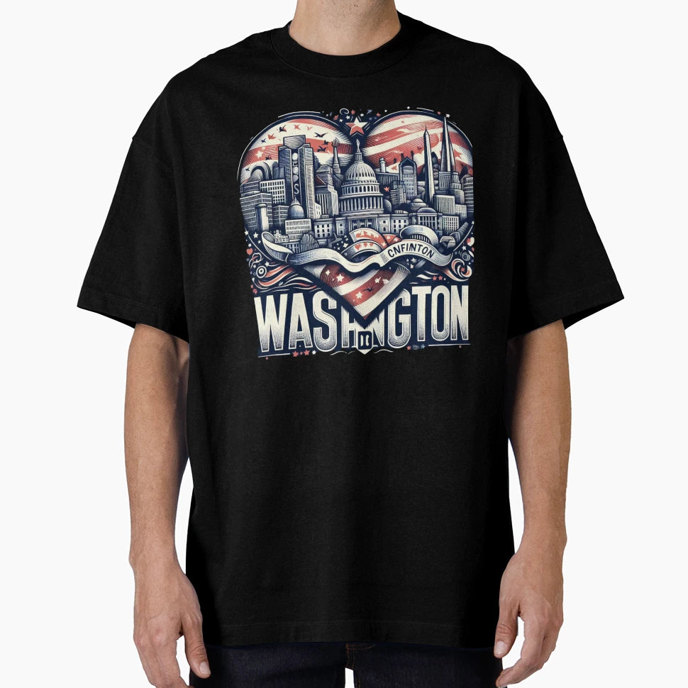 Heart Word Washington Dc T-Shirt - Casual Everyday Wear for Adults - T-Shirt, Sweatshirt, Hoodie